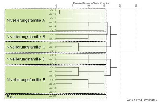 Dendrogramm zur Bildung von Nivellierungsfamilien