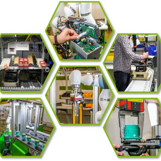 Collage ausgewählter Impressionen der Laborfläche