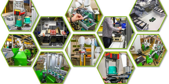 Collage ausgewählter Impressionen der Laborfläche